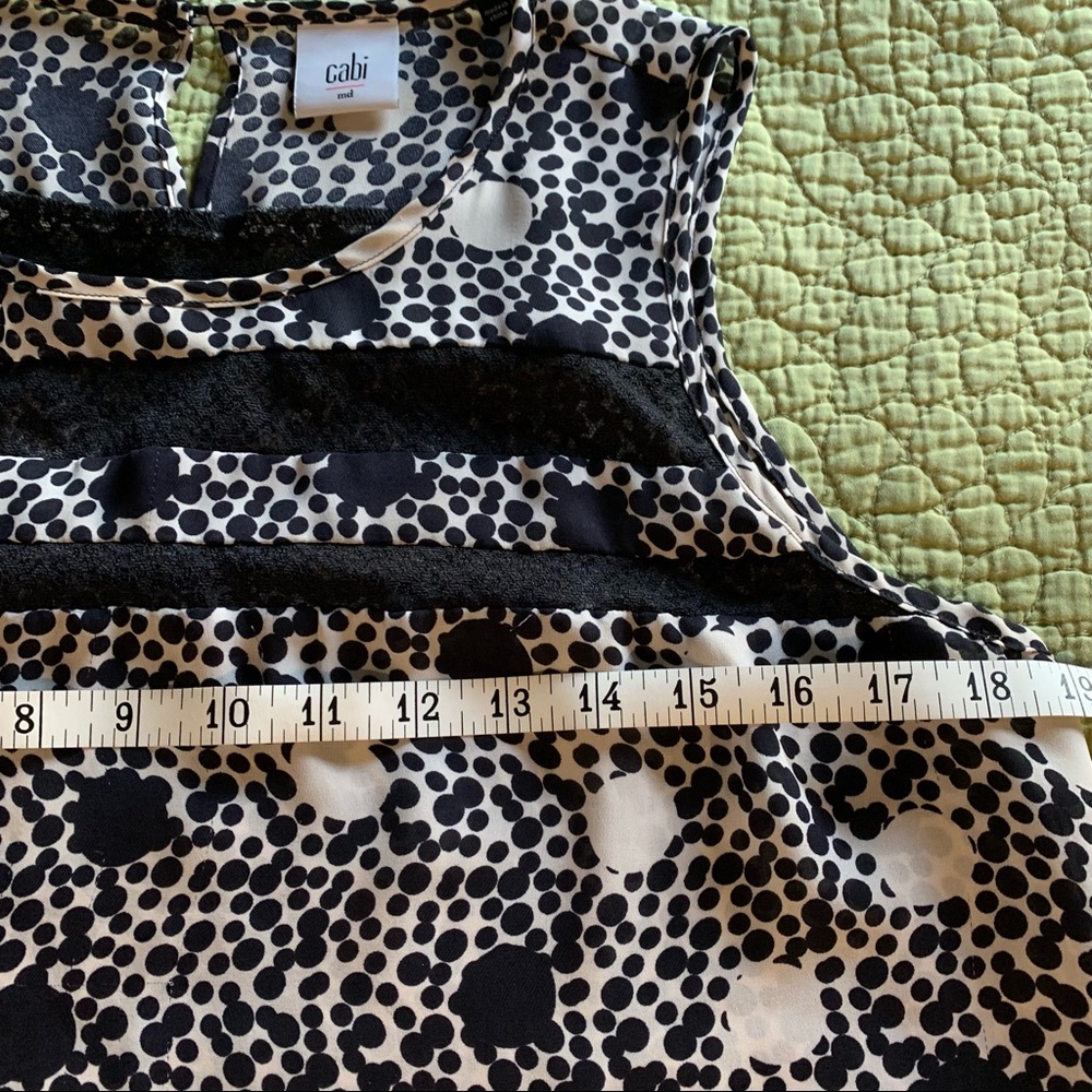 Cabi Dots & Lace Sleeveless Top Size Medium - Picture 7 of 13
